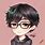 Cute Anime Chibi Boy with Glasses