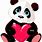 Cute Panda with Hearts