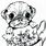 Cute Pug Puppy Coloring Pages