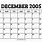 December 2005 Calendar