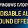 Disable All Sound Effects