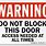 Do Not Block Access Sign