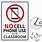 Do Not Use Mobile Phone Signs Classroom