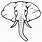 Elephant Face Clip Art Black and White