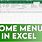 Excel Menu