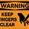 Finger Warning Sign
