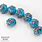 Flower Painted Turquoise Beads