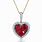 Gold Ruby Heart Necklace