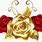 Gold and Red Rose Clip Art