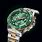 Green Face Gold Band Watch