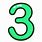 Green Number 3 Icon