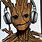 Groot with Headphones