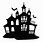 Haunted Halloween House Silhouette SVG
