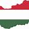 Hungary Map with Flag