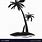 Island and Palm Tree Silhouette