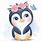 Kawaii Penguin and Flower