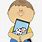 Kid On iPad Clip Art