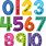 Large Colorful Numbers Printable