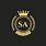 Letter SA Crown Logo
