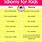 List of Idioms for Kids