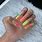 Long Rainbow Acrylic Nails