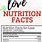 Love Nutrition Label