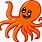 Orange Octopus Clip Art