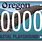 Oregon State License Plate