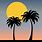 Palm Tree Sunset Silhouette SVG