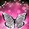 Pink Glitter Butterfly Background