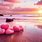 Pink Heart On Beach