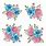Pink and Blue Flowers Clip Art