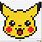 Pixel Art Pikachu with Grid
