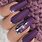 Purple Nails with Diamonds