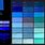 RGB Blue Color Chart