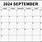 September Calendar Page