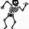 Skeleton Cartoon Black Background