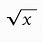 Square Root of X Symbol