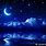 Starry Night Sky Crescent Moon