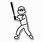 Stick Figure Playing Baseball