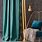 Teal and Gold Curtains