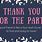 Thank You Note for Party