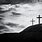 Three Crosses On a Hill Black and White