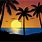 Tropical Beach Sunset Clip Art