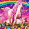 Unicorn with Rainbow Background