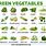 Vegetables List by Color