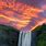 Waterfall Sunset Colorful