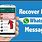 Whats App Message Recovery