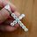 White Gold Cross Necklace for Women