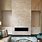 White Stacked Stone Fireplace